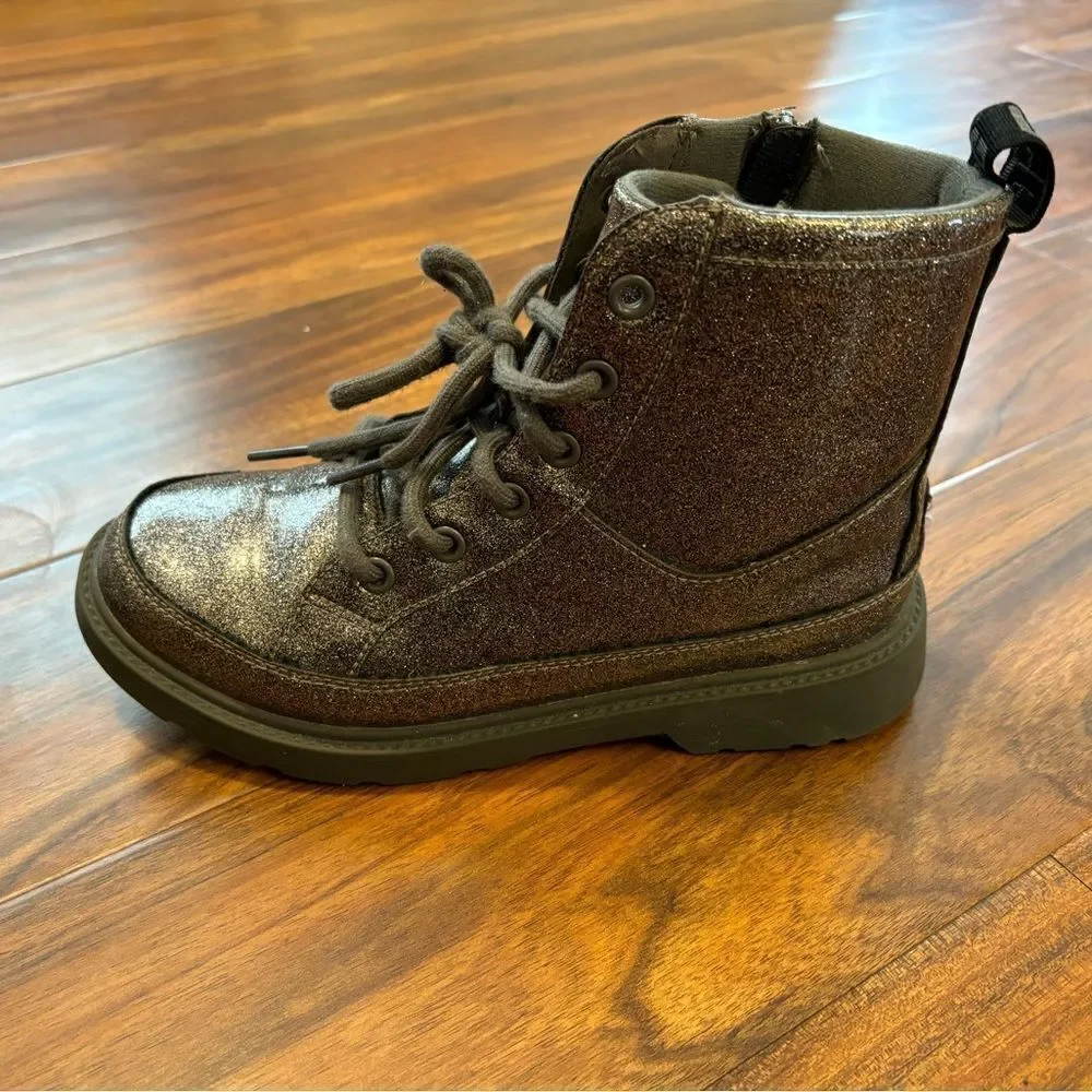 UGG Robley Glitter Grey Sparkle Combat Boots